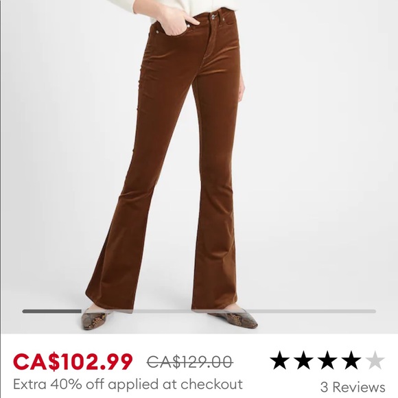 Banana Republic Pants - High-Rise Flare Stretch-Corduroy Pant brown